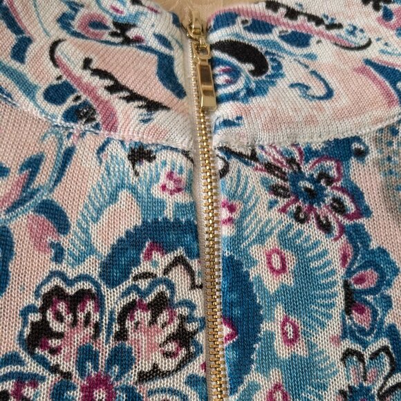 NWT CHICO’S Paisley Lace-Print Mock-Neck Pullover Size M (Chico’s Size 1) - Picture 6 of 7